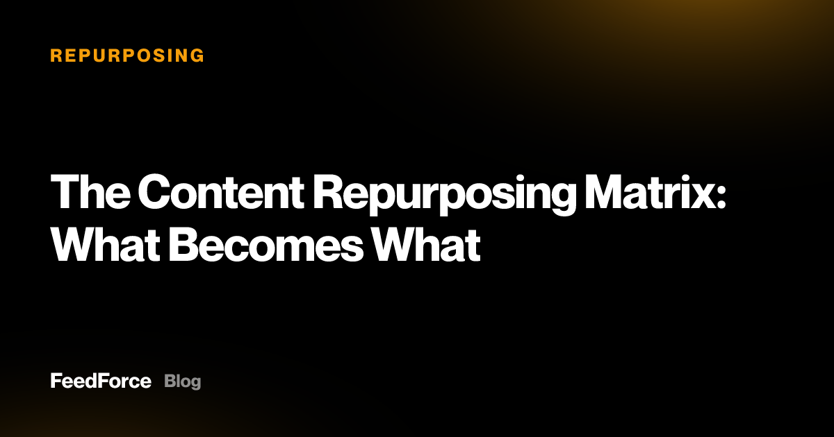 The Content Repurposing Matrix: What Becomes What