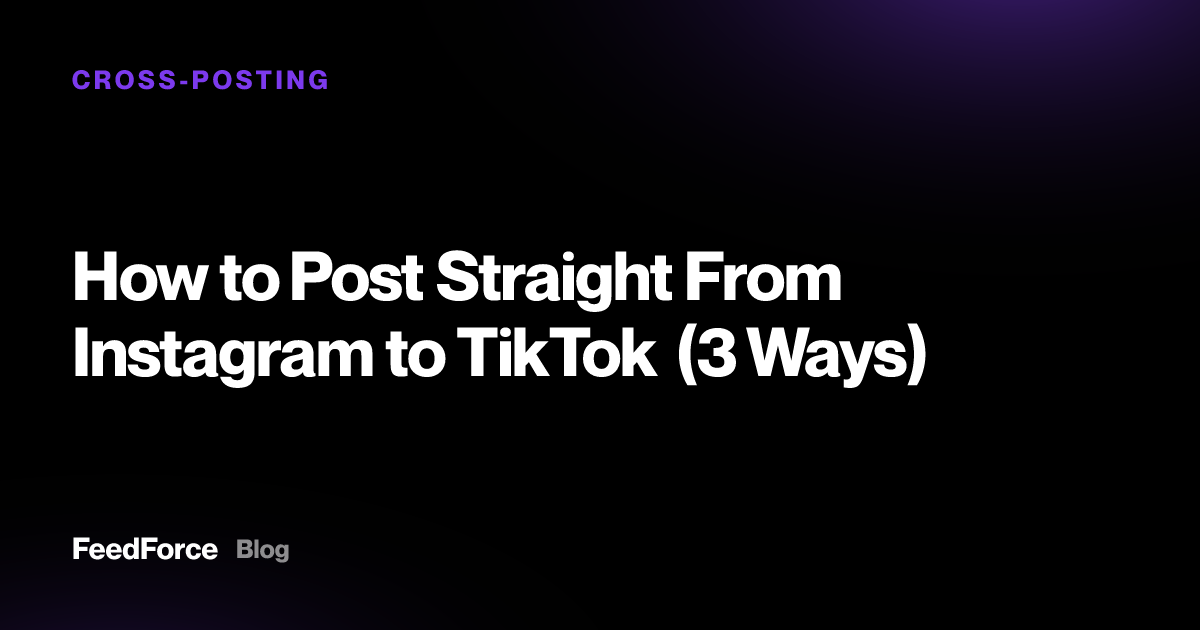 How to Post Straight From Instagram to TikTok (3 Ways)