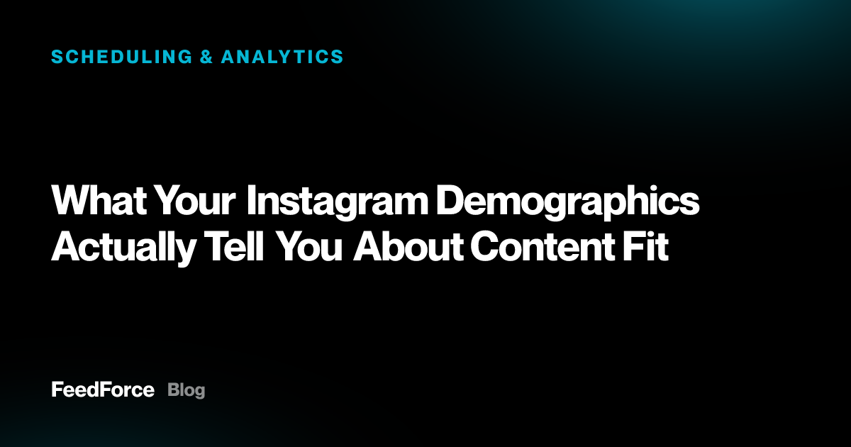 What Your Instagram Demographics Actually Tell You About Content Fit
