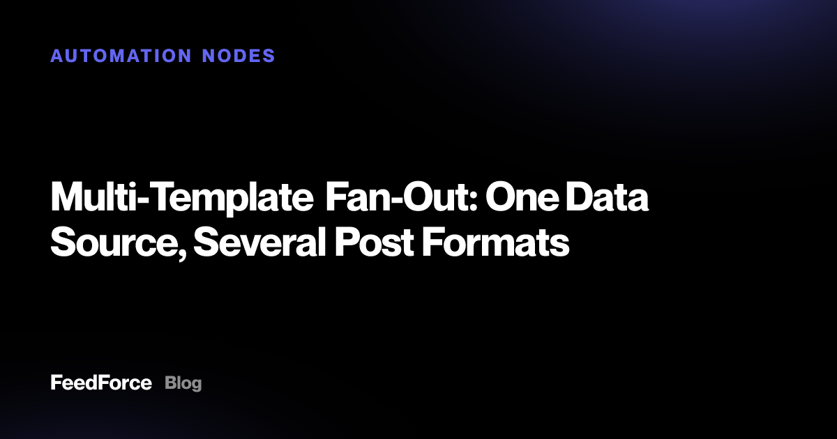 Multi-Template Fan-Out: One Data Source, Several Post Formats
