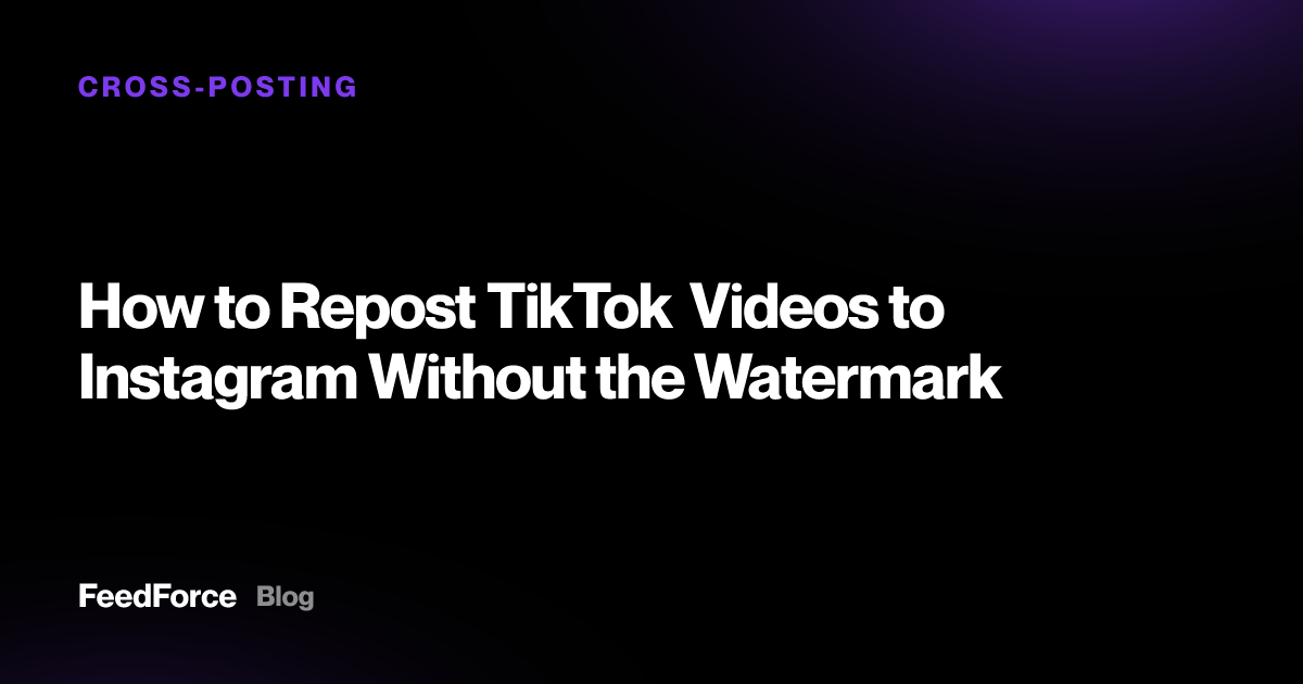 How to Repost TikTok Videos to Instagram Without the Watermark